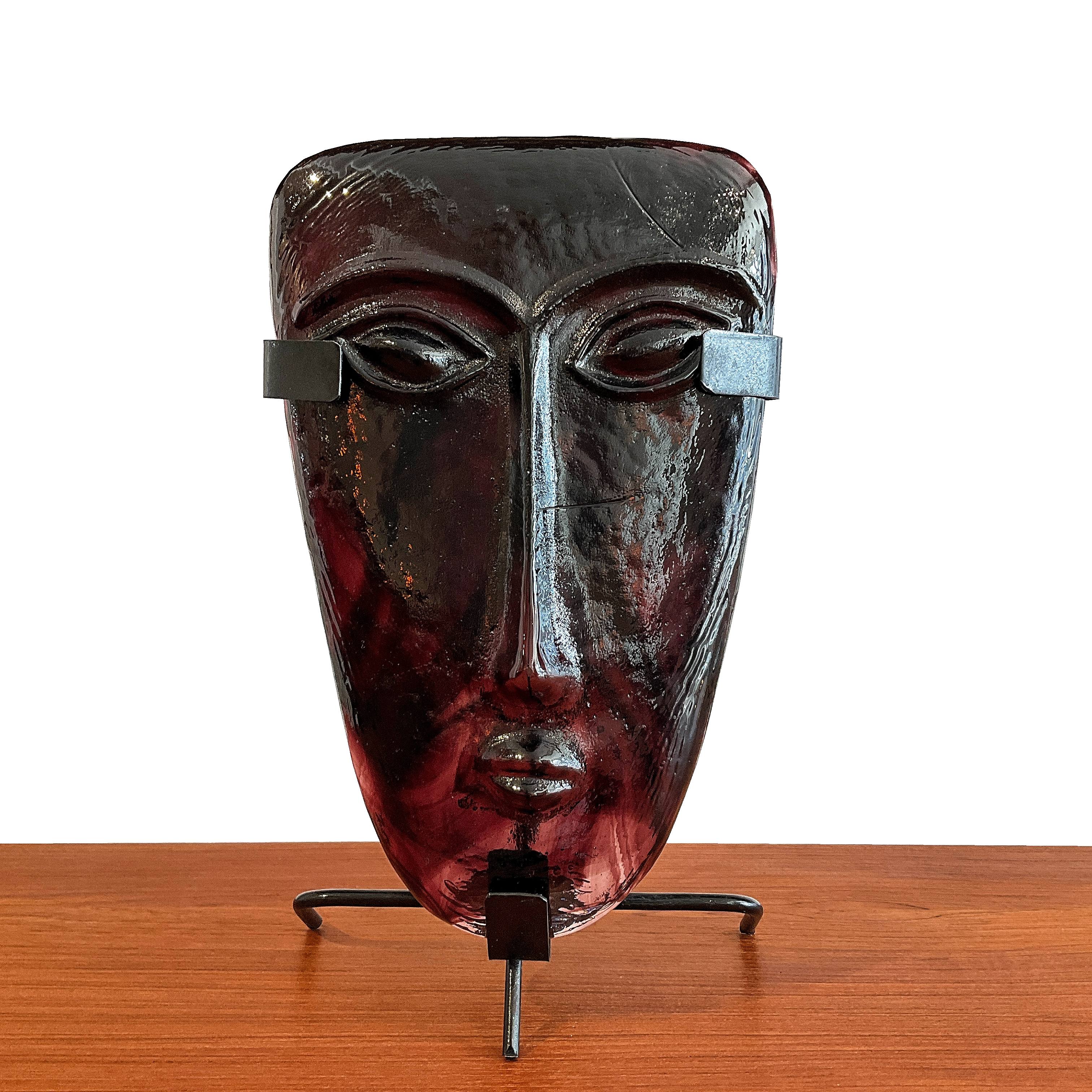 Bougeoir / applique murale en verre et acier '60s Erik Höglund pour Kosta Boda , Sweden