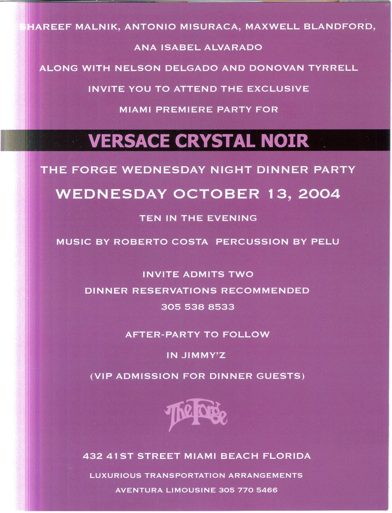 Versace Inside of invite