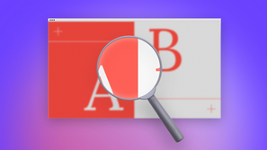 Illustration of a magnifying glass over the letters A and B