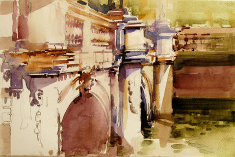 9. The Bridge over the liffey watercolour 12x8.jpg
