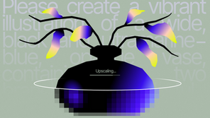 Illustration of a vase overlaying text