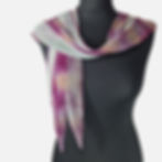 Sage Flowers Arashi Shibori Pleated Silk Scarf