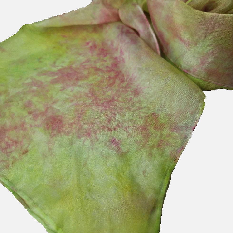 Thumbnail: Spring Blossom Dyed Silk Scarf in detail