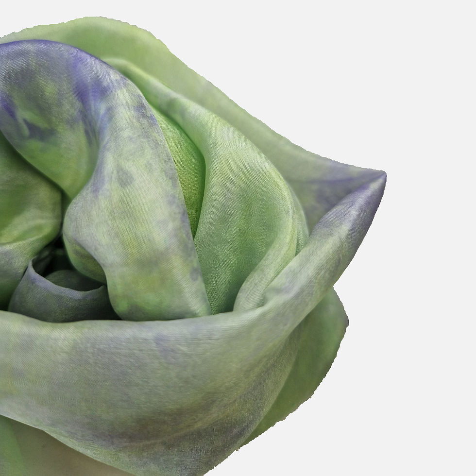 Thumbnail: Spring Violets Dyed Silk Scarf detail