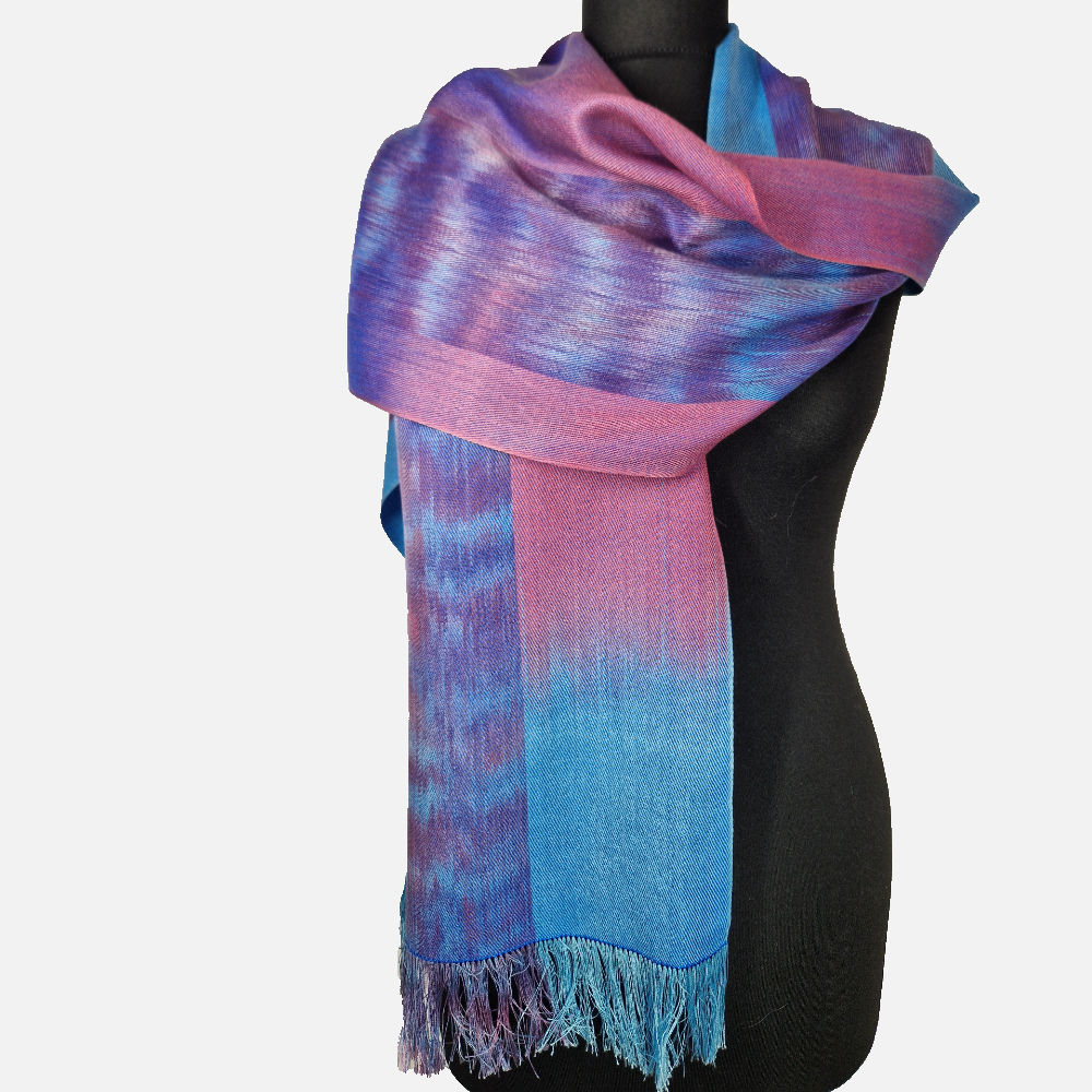 Dusky Loch Handwoven Silk Scarf