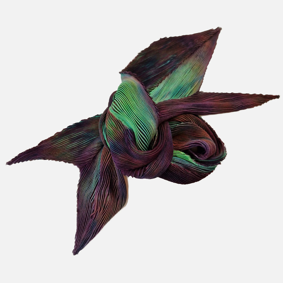 Thumbnail: Full view of ‘Bracken’ Arashi Shibori Silk Wool Wrap