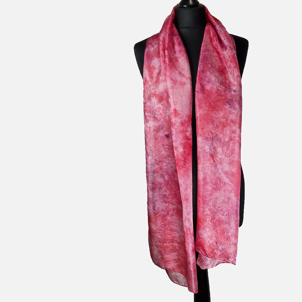 Thumbnail: Rose Hand Dyed Silk Scarf full length
