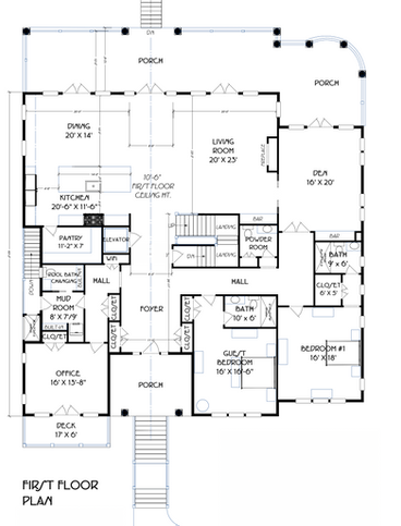 1211 Ocean Ave. Mantoloking, NJ First Floor Plan