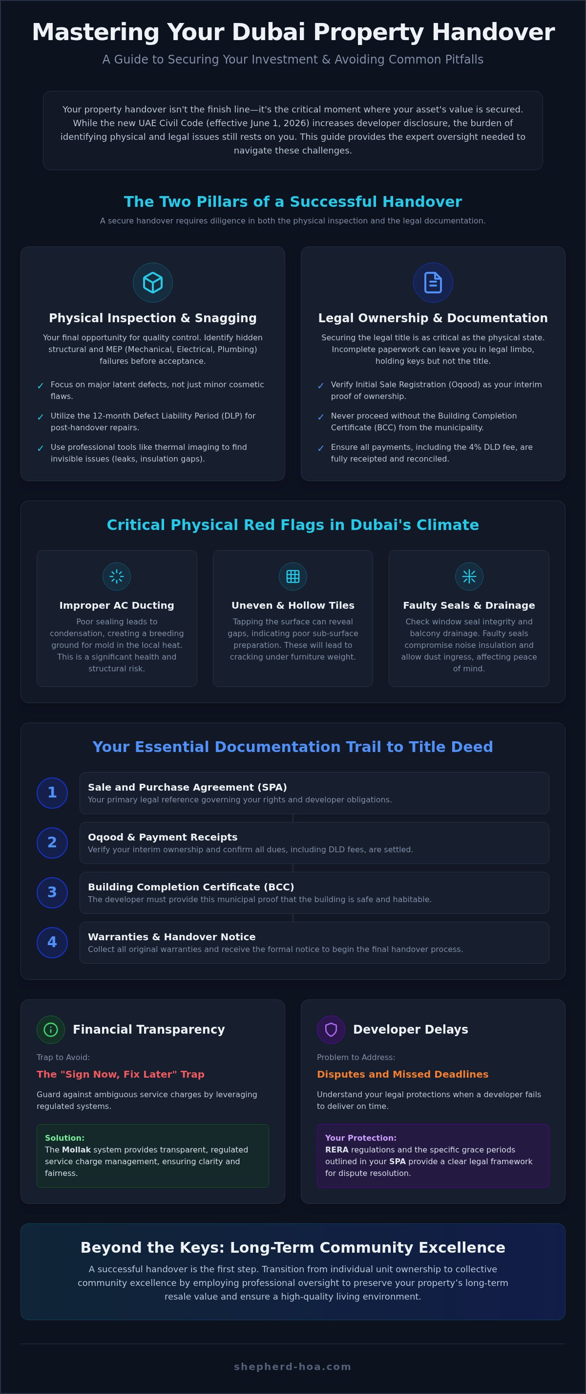Common property handover issues dubai