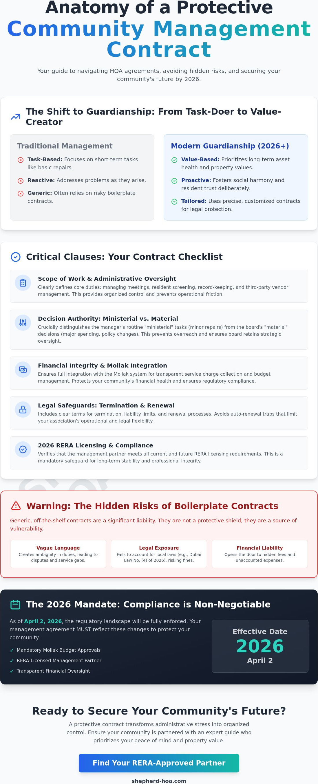 What to look for in a community management contract