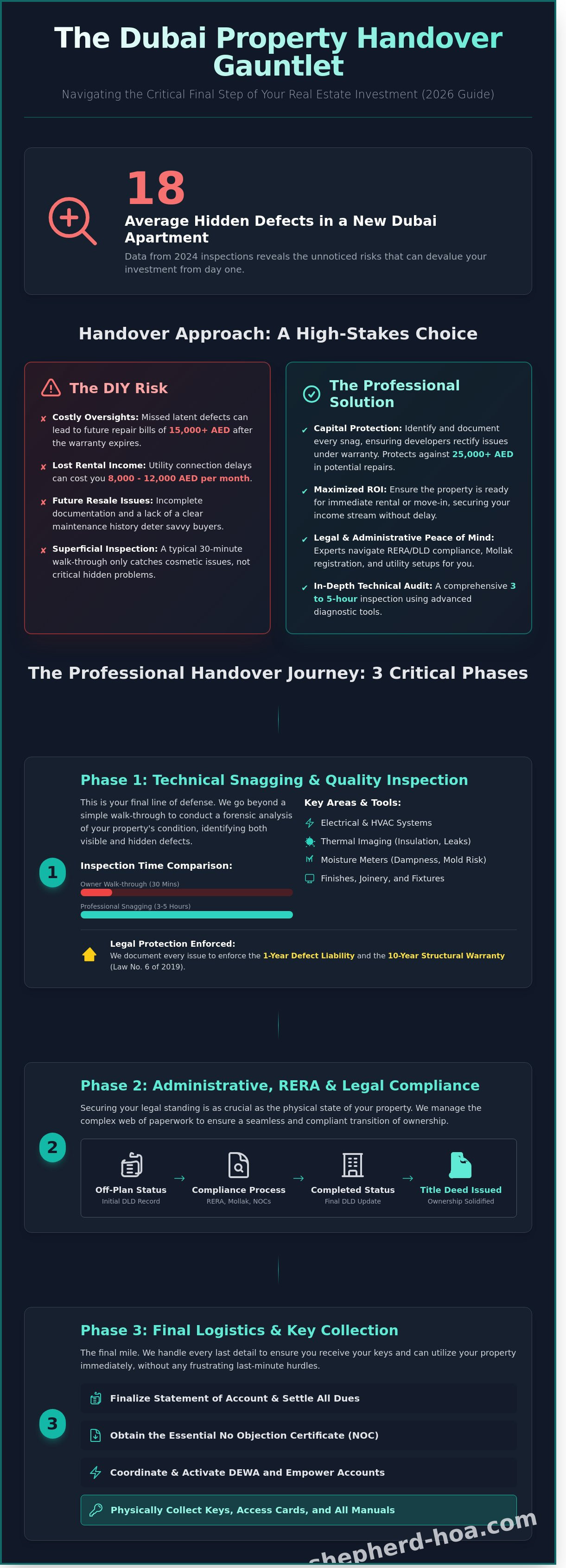 Property handover services dubai infographic - visual guide