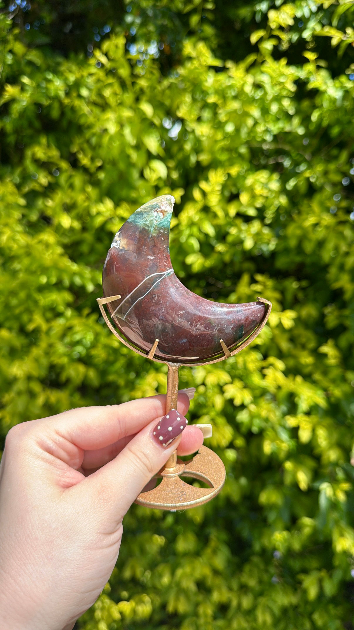 Ocean Jasper Moon on Stand B