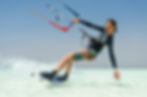lady with kiteboard