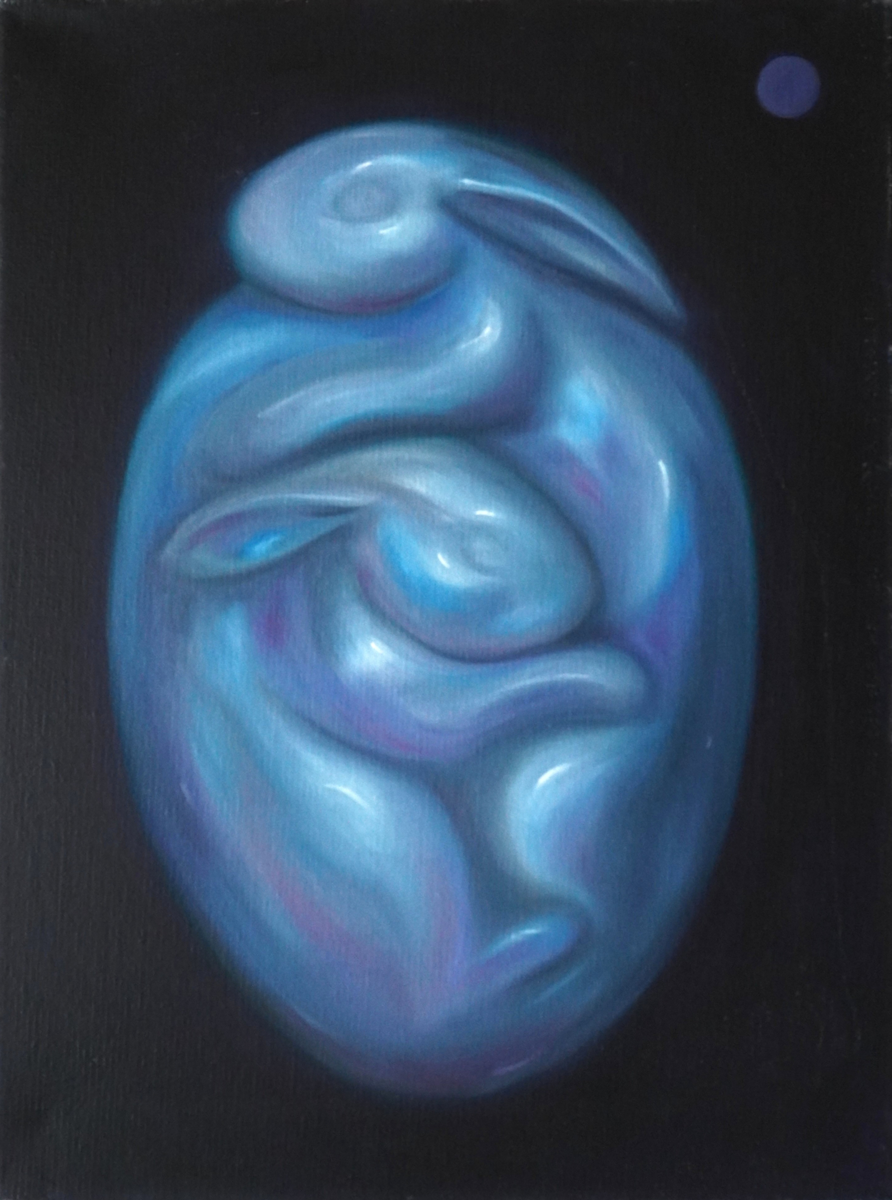 oil painting of two rabbits by artist Marina Yang