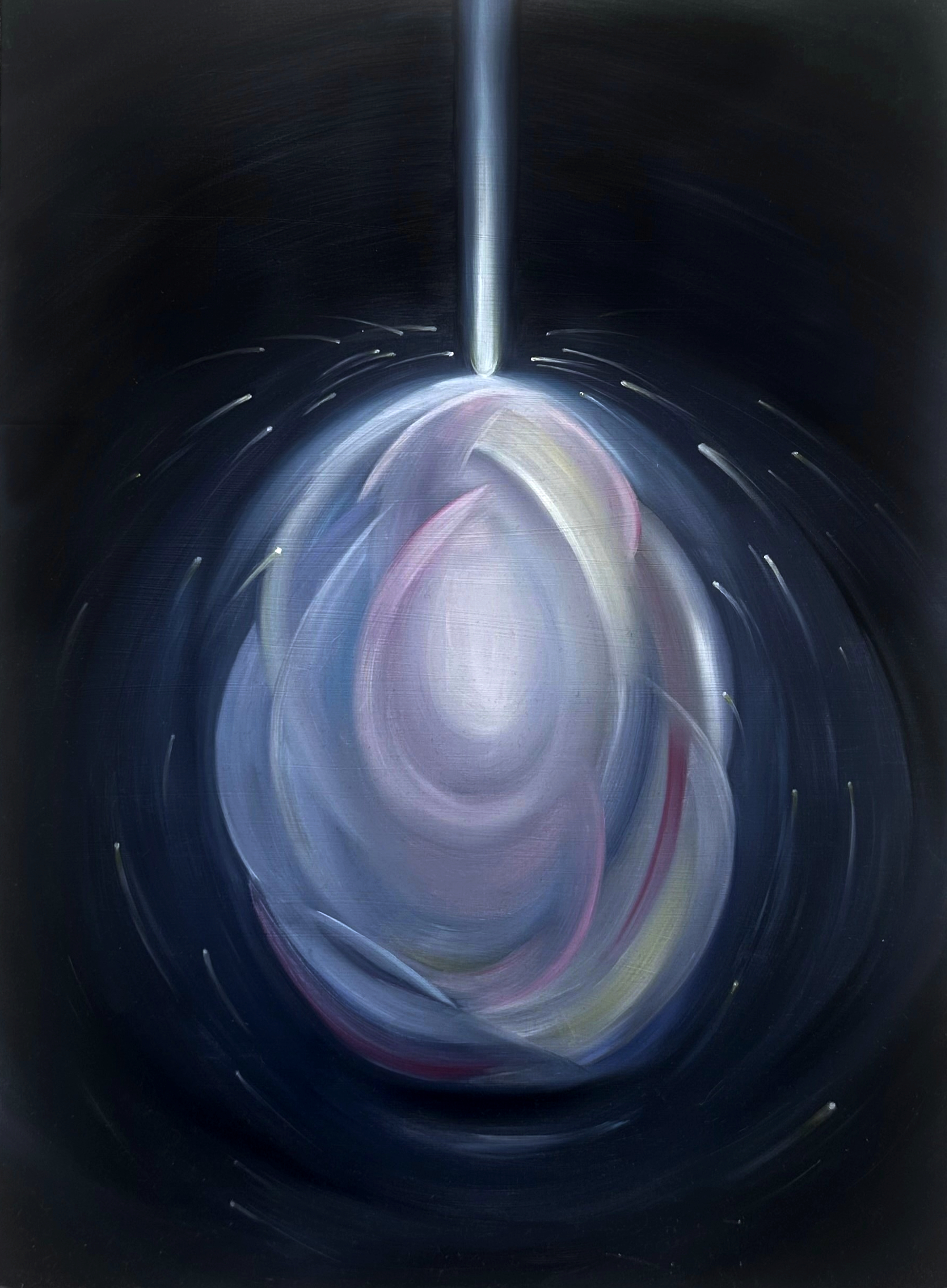 Oil painting of a cosmic egg by artist Marina Yang
