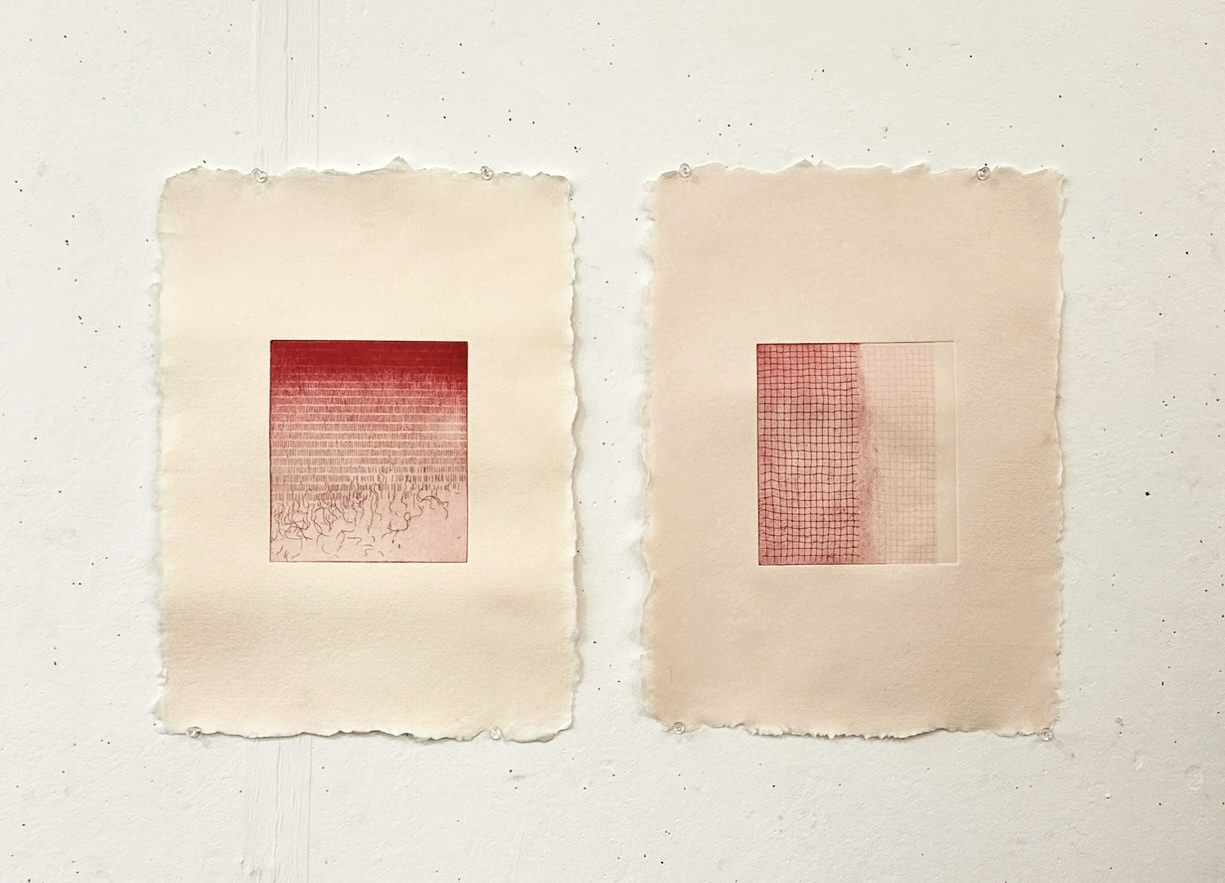 Intaglio abstract art by Australian artist Marina Yang