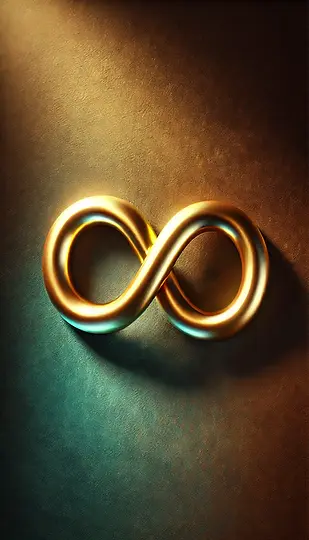 DALL·E 2025-03-10 07.06.20 - A golden infinity symbol with a smooth, reflective metallic s