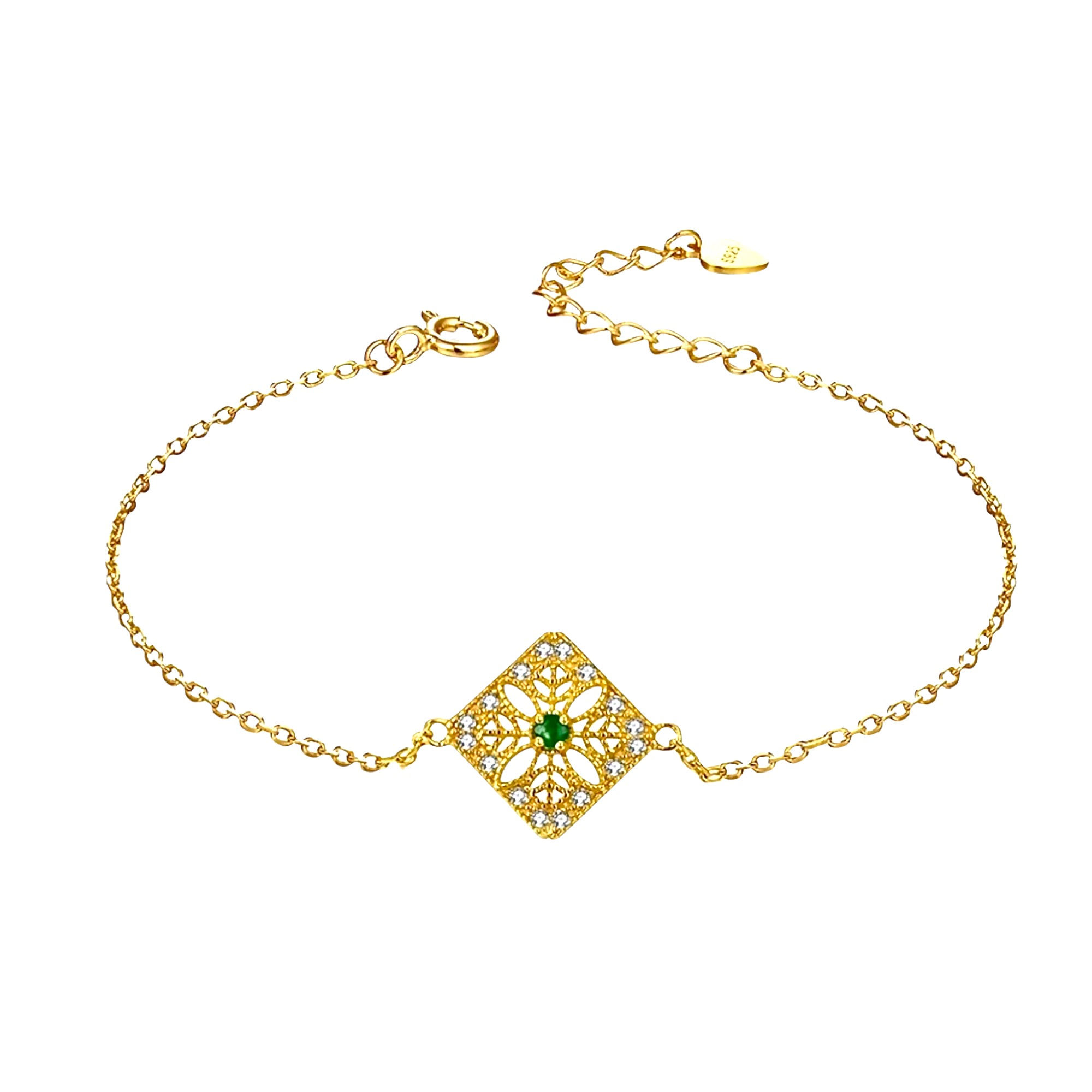 Horus bracelet, emerald green stone