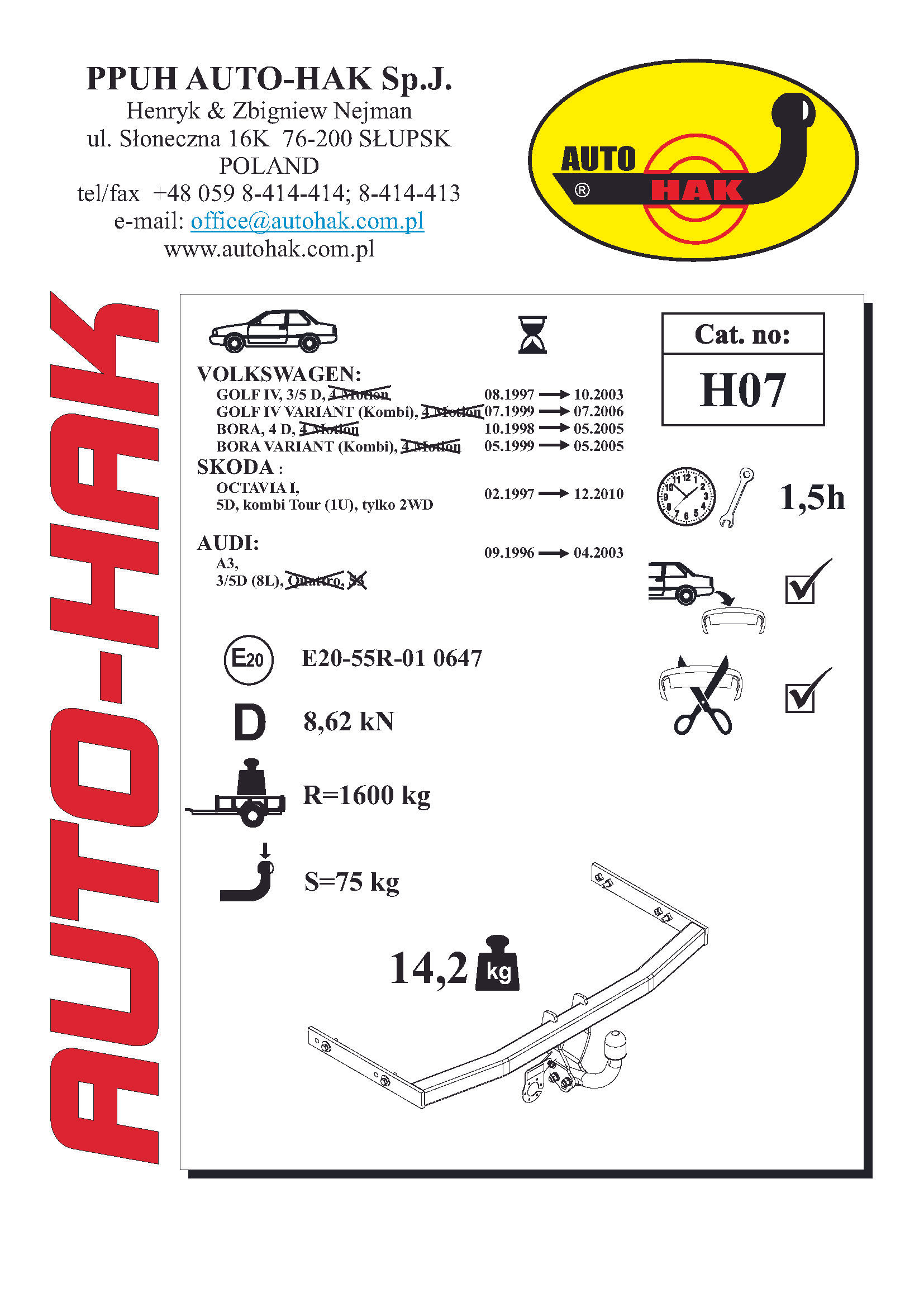 Audİ A3 1996 / 2003,Skoda Octavia 1997 / 2010 , Volkswagen Bora 1998 / 2005