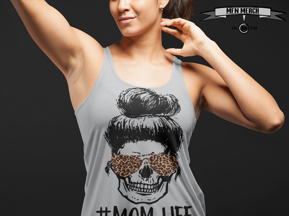 Thumbnail: Ladies #MomLife Razorback Tank-tops