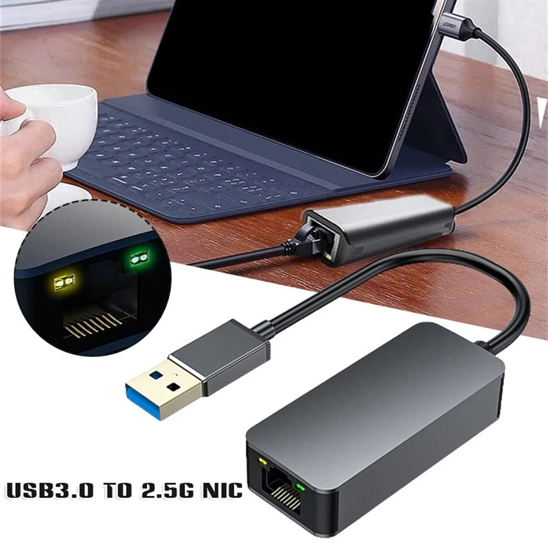 Thumbnail: 2500Mbps USB C Type-C Ethernet To RJ45 2.5G USB 3.0 Wired Adapter Converter Lan 