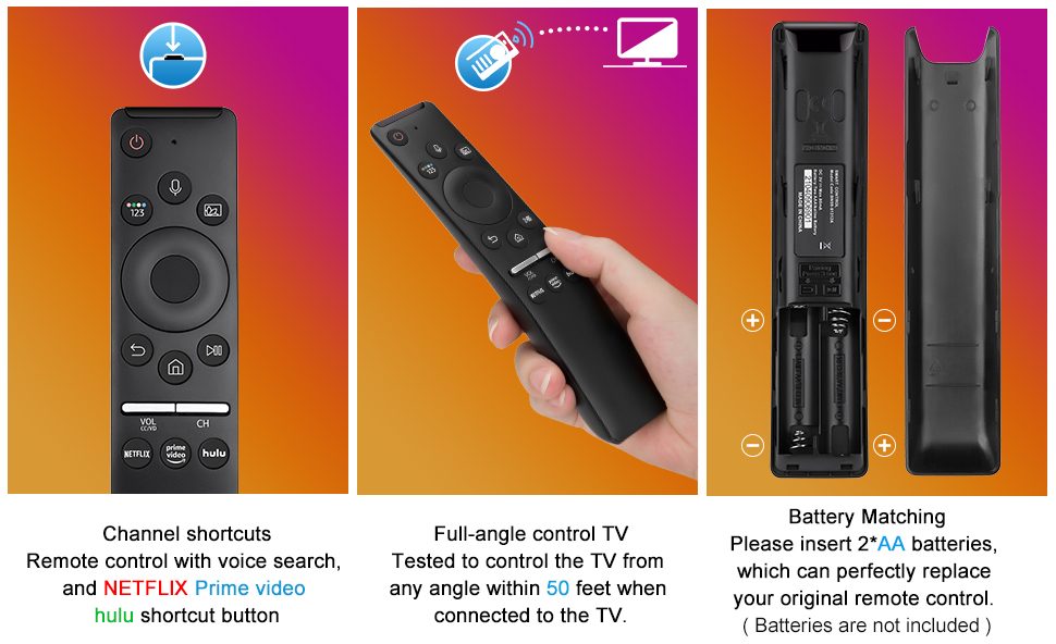 Thumbnail: Replacement Voice Remote for All Samsung Smart Curved Frame QLED LED LCD 8K 4K T