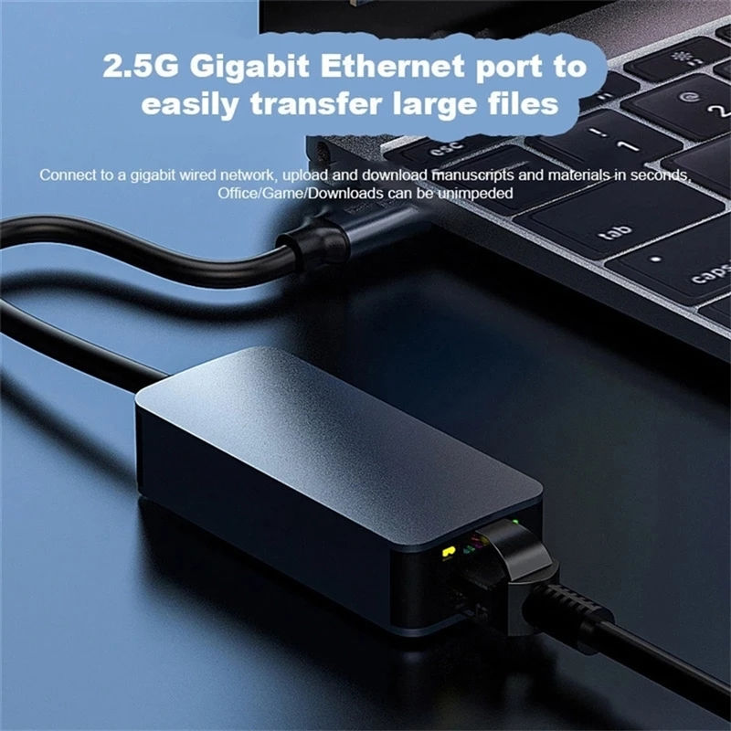 Thumbnail: 2500Mbps USB C Type-C Ethernet To RJ45 2.5G USB 3.0 Wired Adapter Converter Lan 