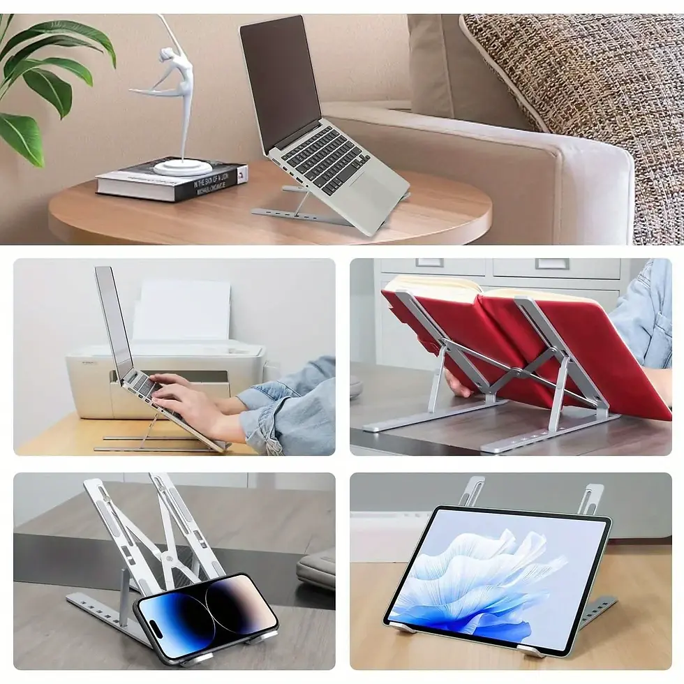 Thumbnail: Adjustable Aluminum Laptop Stand - 6-Level Height, Foldable & Portable Design Fo