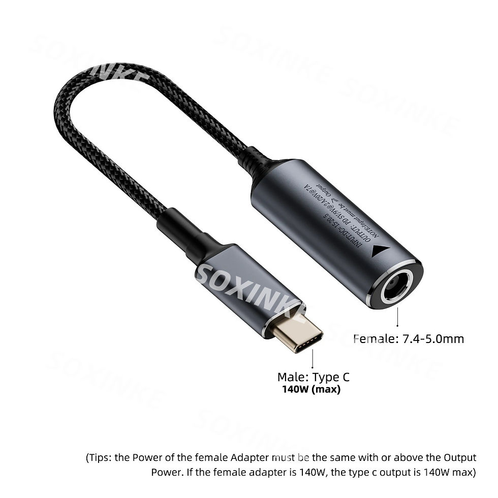 Thumbnail: 140W DC to Type C PD Cable Universal DC Jack 7.4x5.0 5.5x2.1 4.5x3.0mm Female to