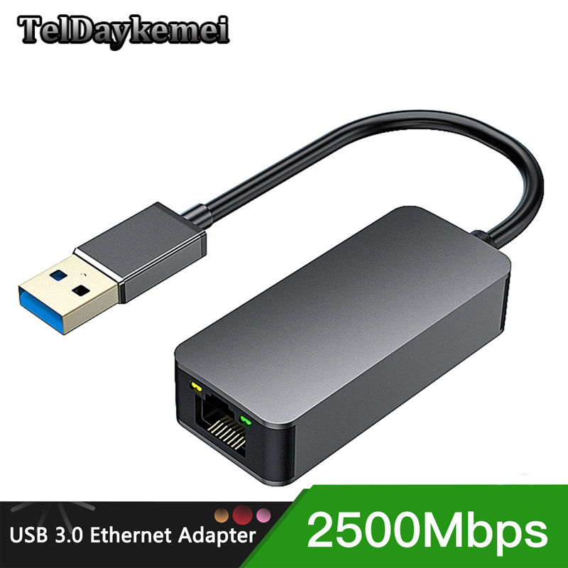 Thumbnail: 2500Mbps USB C Type-C Ethernet To RJ45 2.5G USB 3.0 Wired Adapter Converter Lan 