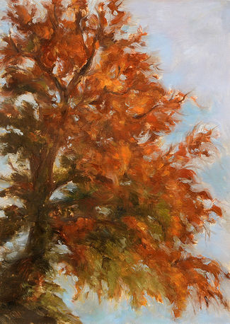 Painting of an autumnal tree