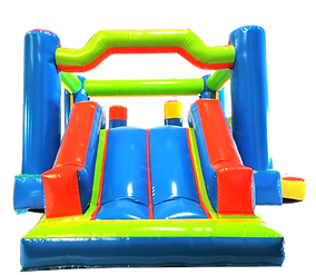Escorrega insuflável colorido disponível para aluguer no Algarve. Ideal para festas de aniversário, eventos infantis, escolas, hotéis, empresas e celebrações. Equipamento seguro, certificado e entregue com montagem e recolha pela MAGIMAX.