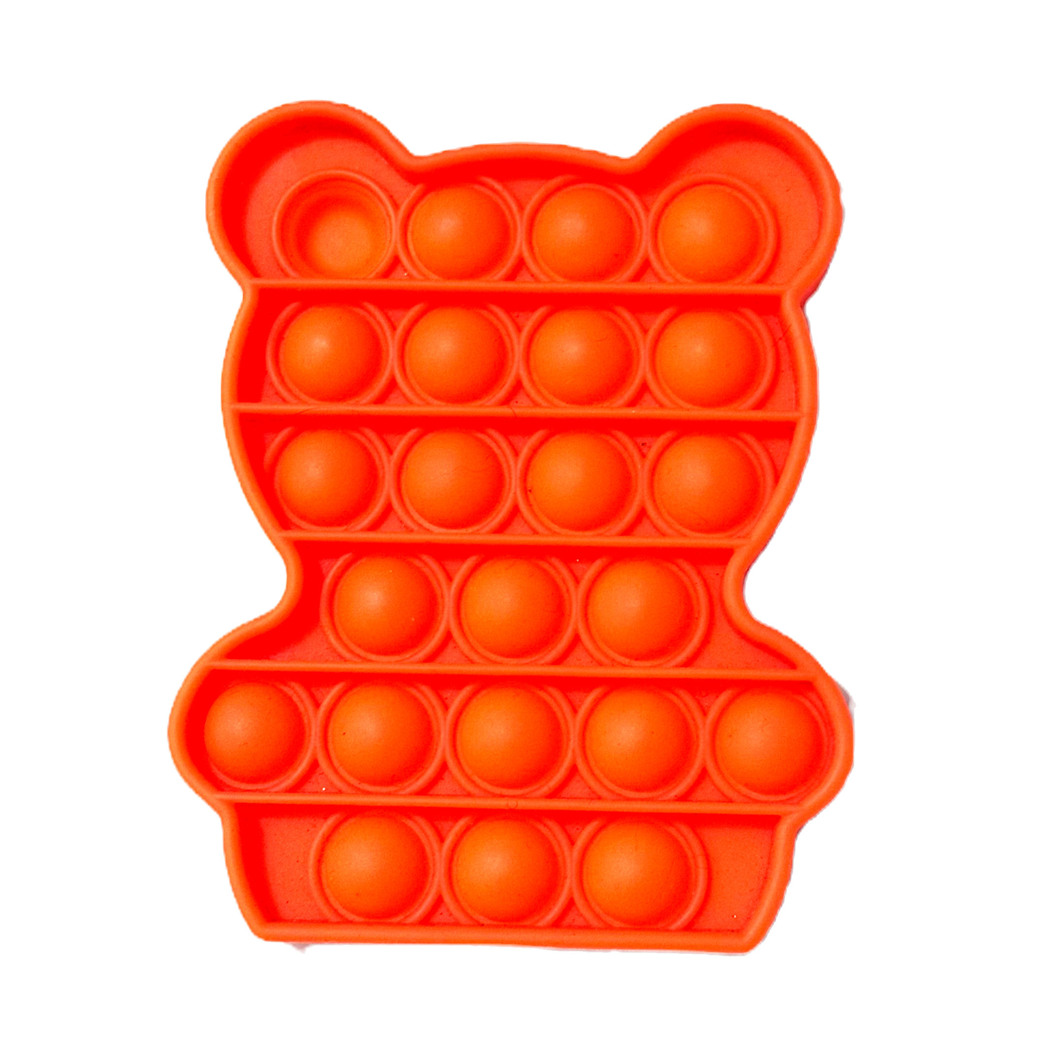 Pop It Laranja em Forma de Urso – Brinquedo Sensorial Antisstress para Crianças