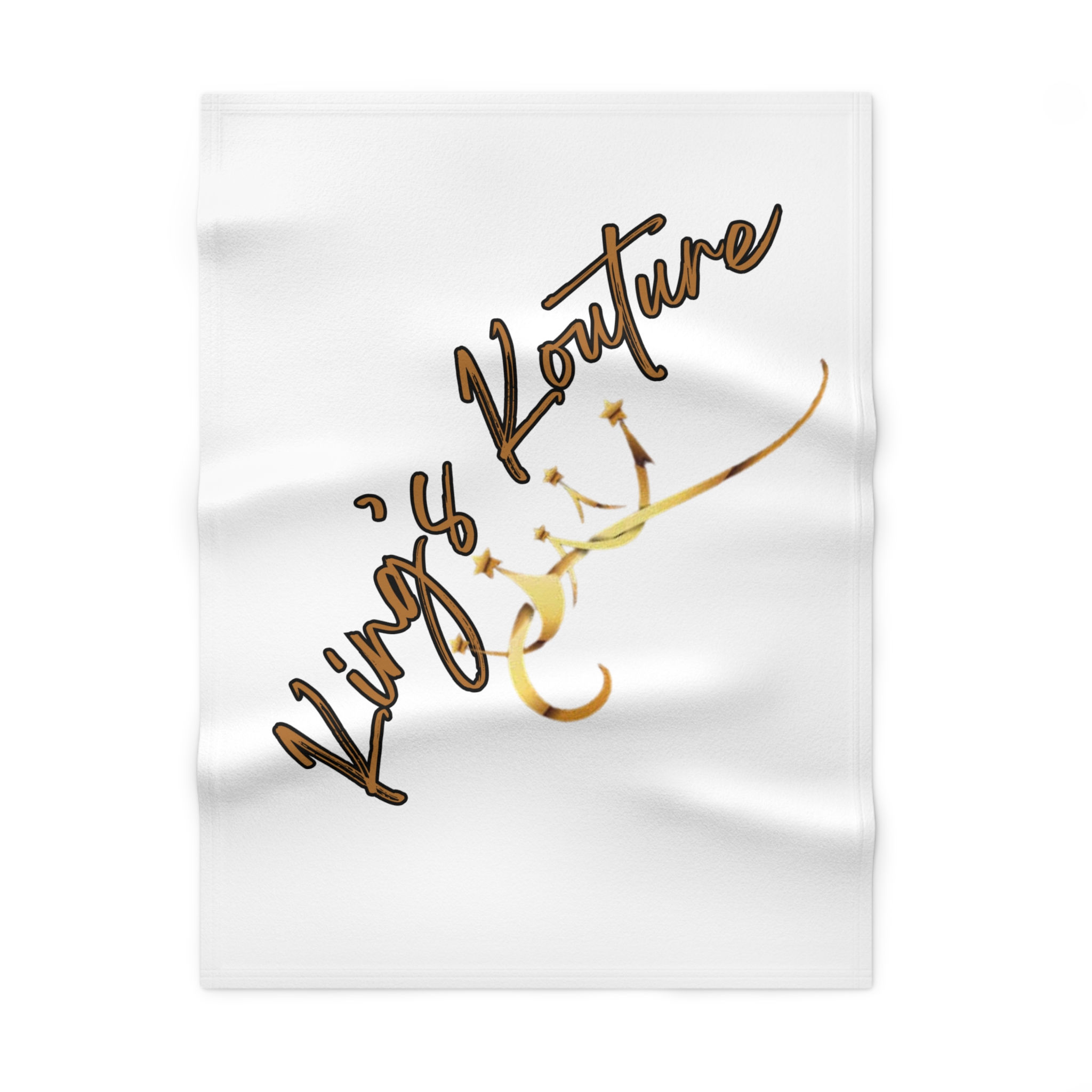 Baby Blanket — "King's Kouture" Gold Script Soft Fleece Throw
