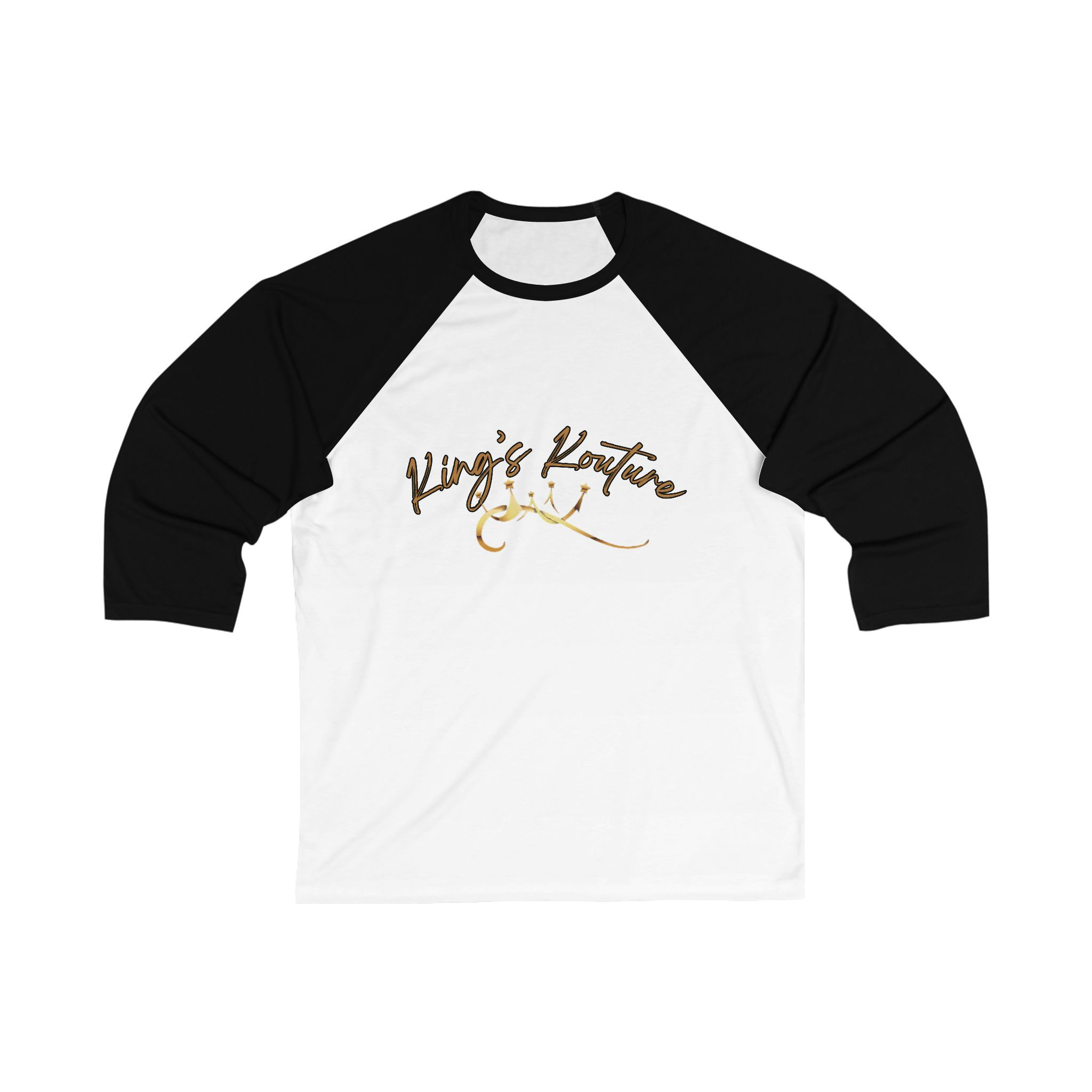 King's Kouture Baseball Tee — Gold Script front