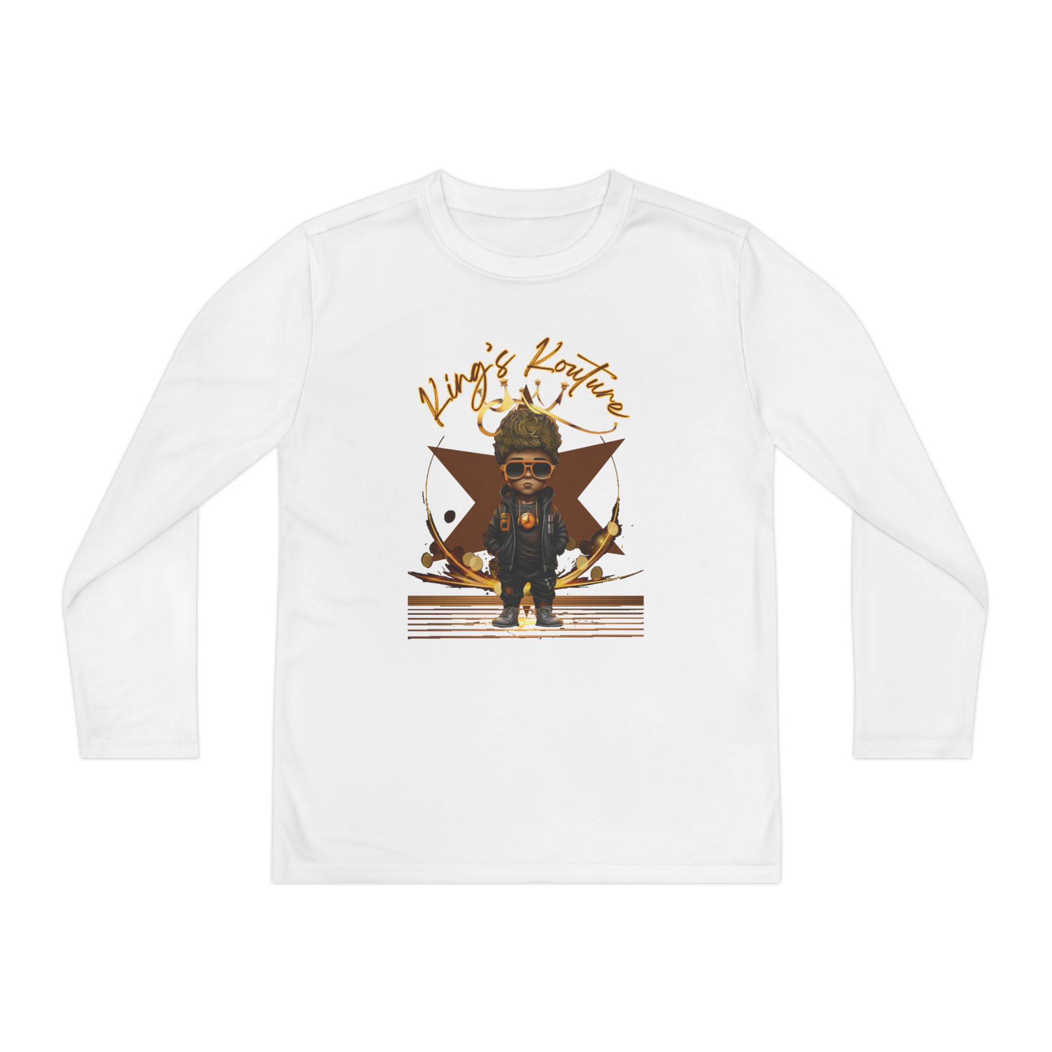 Youth Long Sleeve Tee — 'King's Kouture Logo' Urban Graphic Shirt