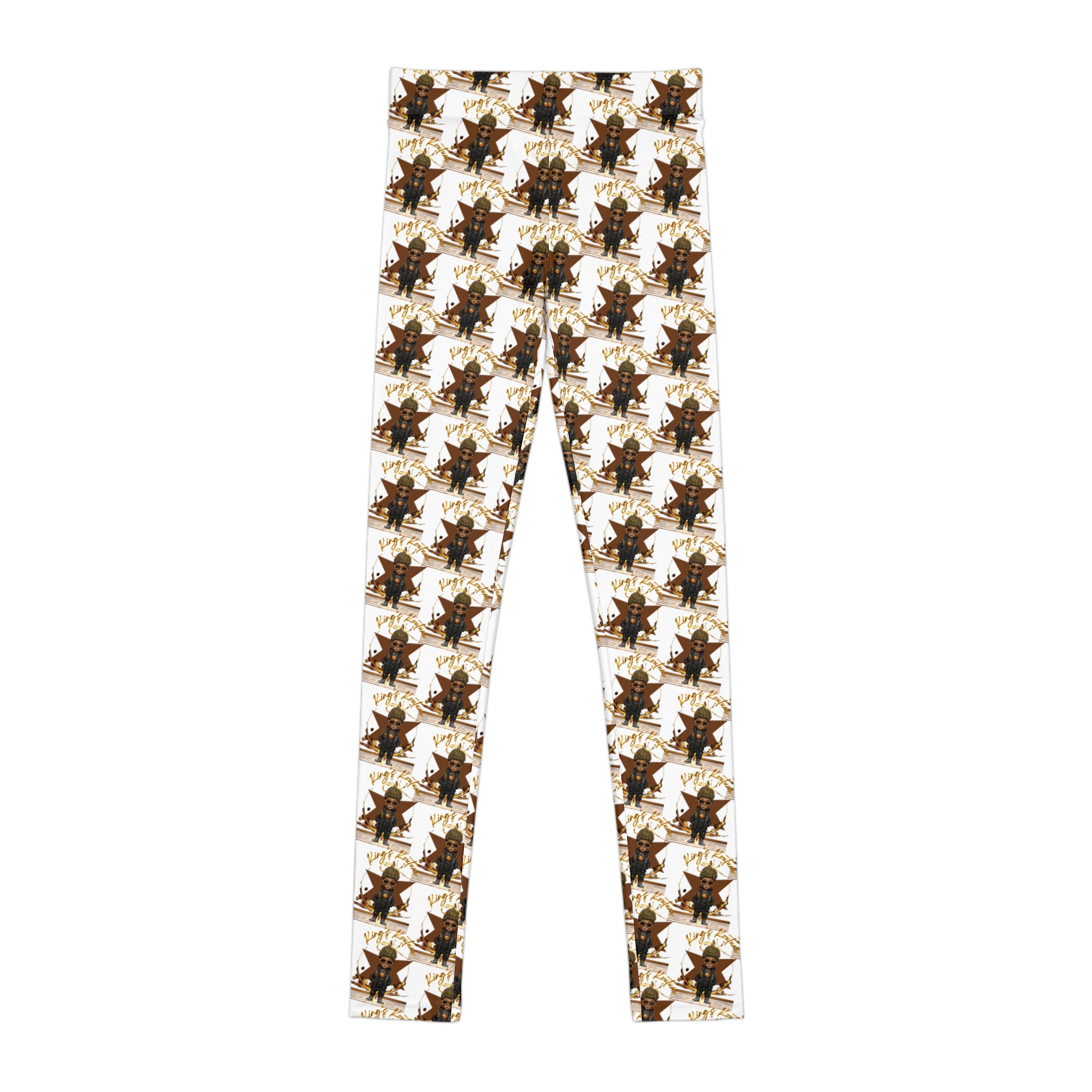 Youth Girl Leggings — Kings Kouture Logo All-Over-Print Pattern