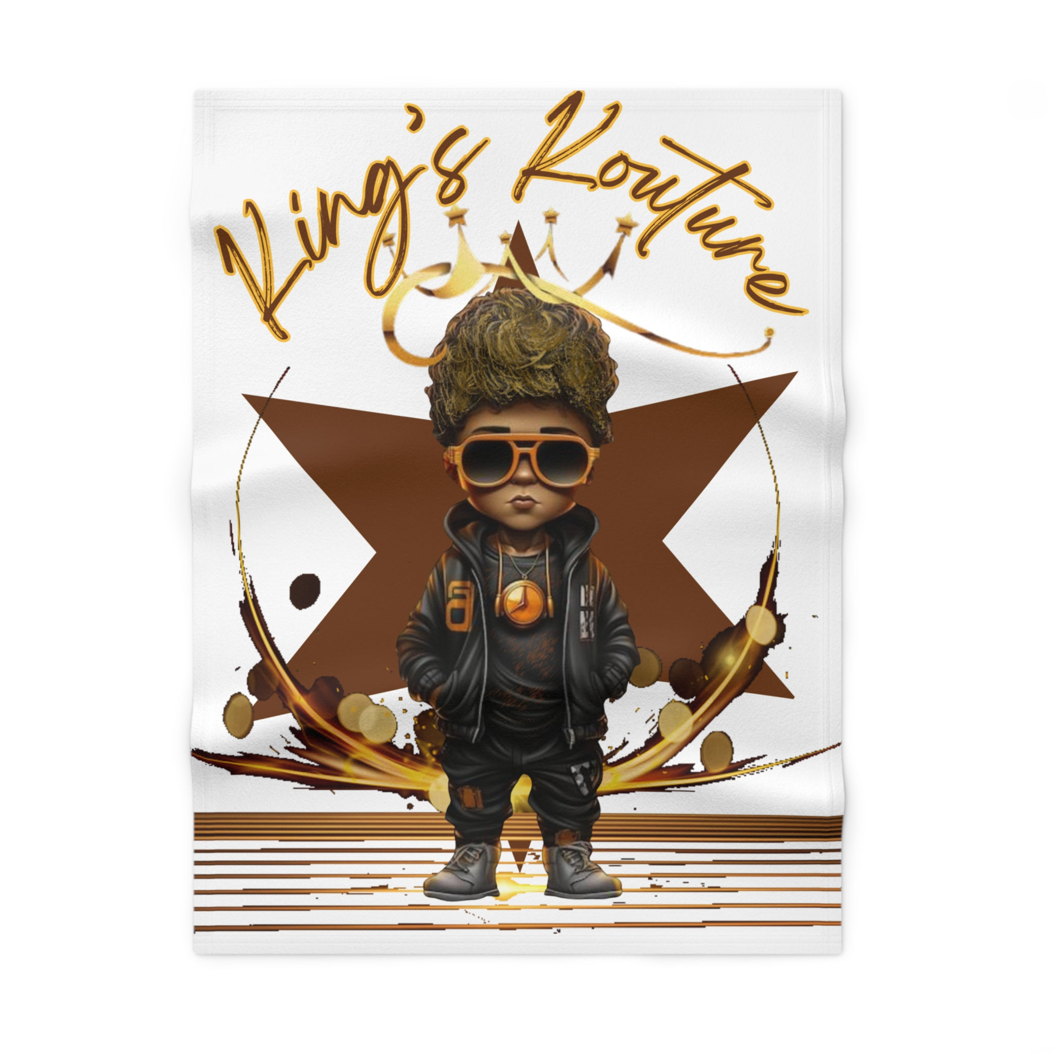 King's Kouture Baby Blanket — Soft Fleece Infant Throw with Kings Kouture Design