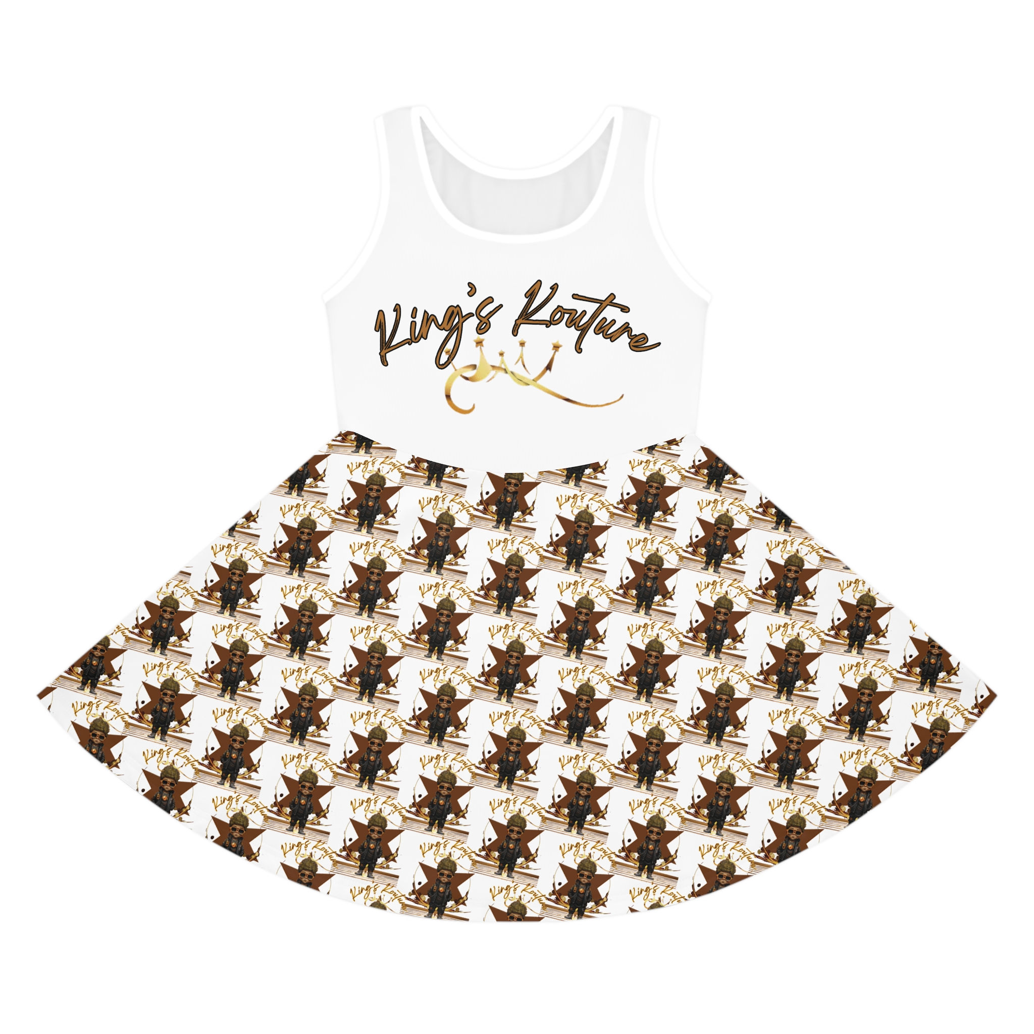 Girls' Sundress — "King's Kouture" All-Over Print Pattern