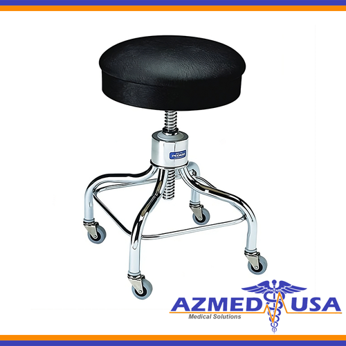 Pedigo Adjustable-Height Round Rolling Stools | AZMED-USA