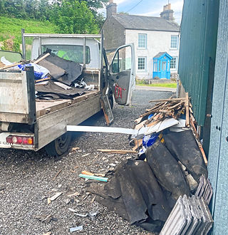 van being loaded of garden waste removal