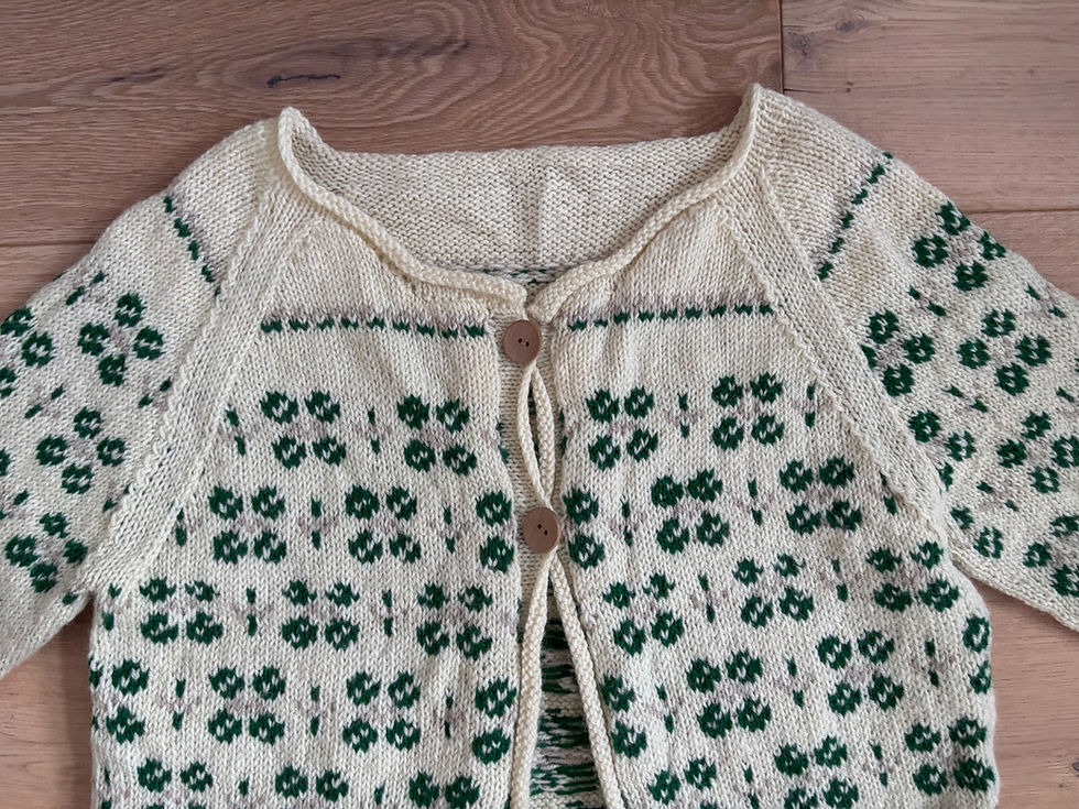 Thumbnail: 手編み小花模様セーター　M