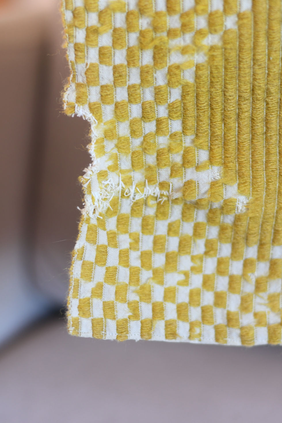 Thumbnail: ポーランド伝統手織　ペレボレ織　黄色花