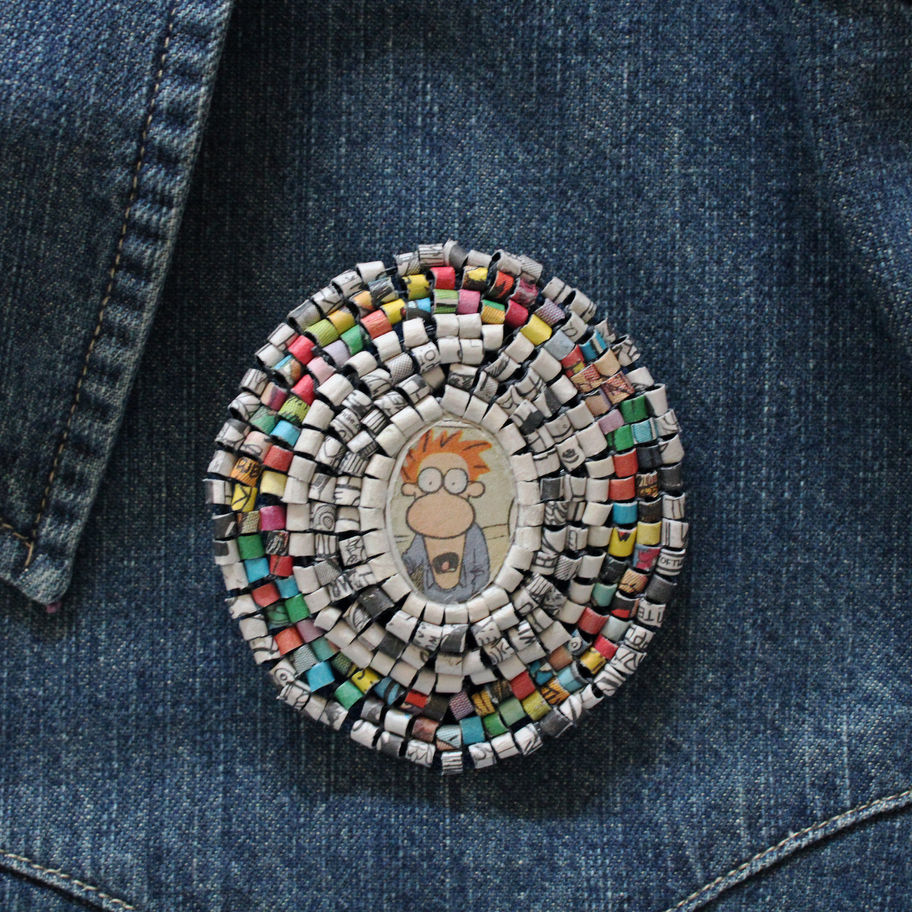 Comic Cameo Brooch Newspaperjewelry.com