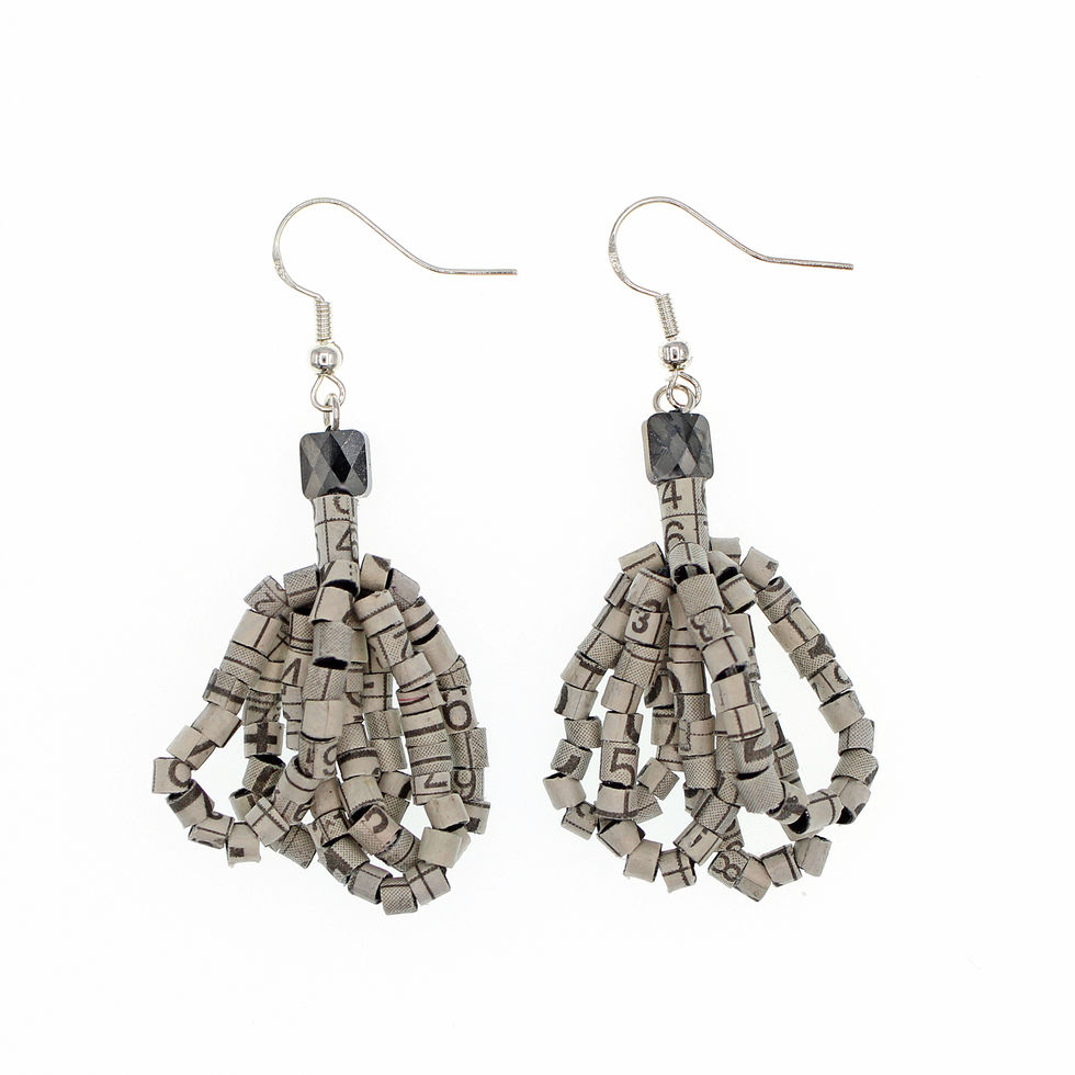 Tassel Earrings Newspaperjewelry.com