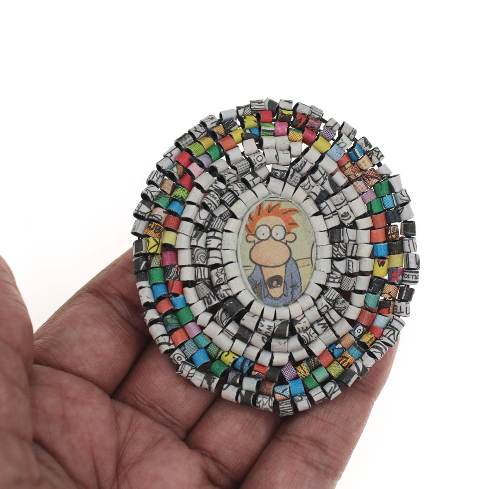 Comic Cameo Brooch Newspaperjewelry.com