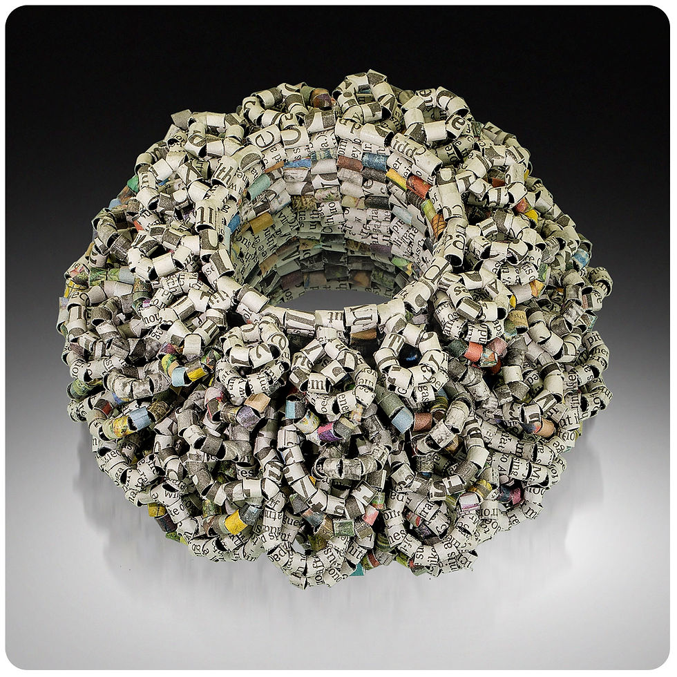 Recycled Newspaper News Headlines and News Headline Photos Bracelet by Holly Anne Mitchell