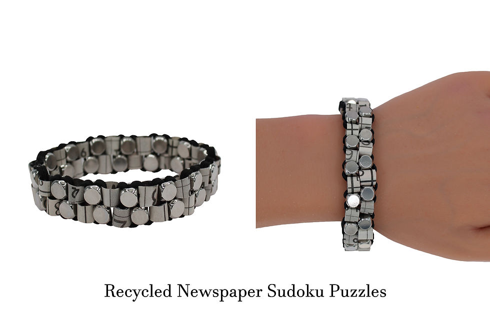 Sudoku Puzzle Bangle Bracelet Newspaperjewelry.com