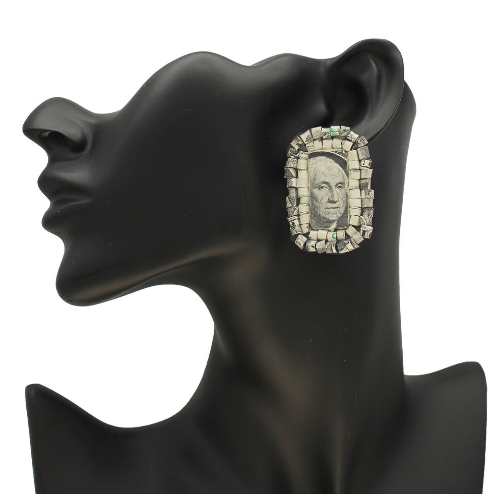 Dollar Bill Earrings Newspaperjewelry.com