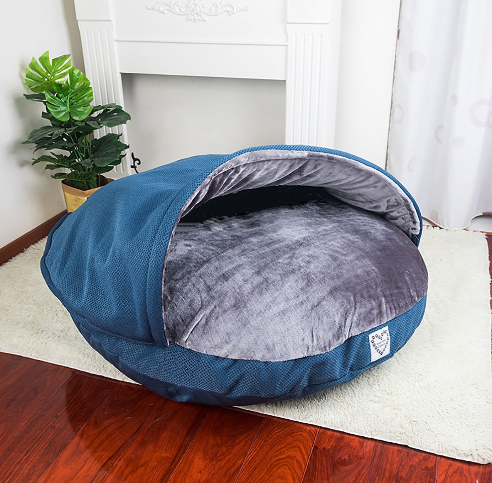 Thumbnail: Signature  2 in 1  zip off hood 98cm Blue with Grey interior Cave Bed